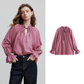 Women's long-sleeved blouse – V-neck