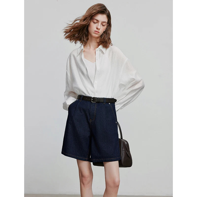 Short en jean femme coupe casual