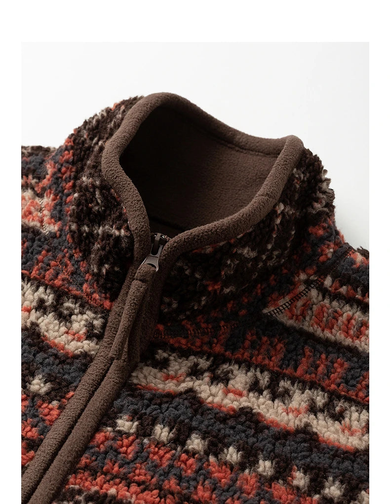 Gilet Femme – Style Nordique, Col Montant, Doublure Fleece Shearling, Coupe Loose