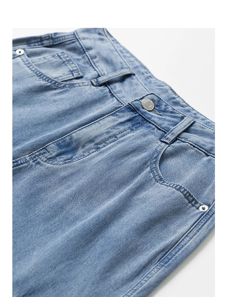 Jean long femme coupe droite été