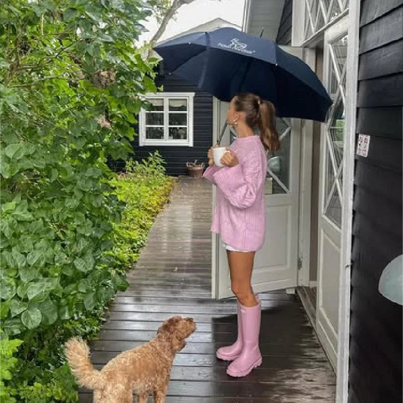 Women's Soft Pink Sweater – Crew Neck Knit Pullover