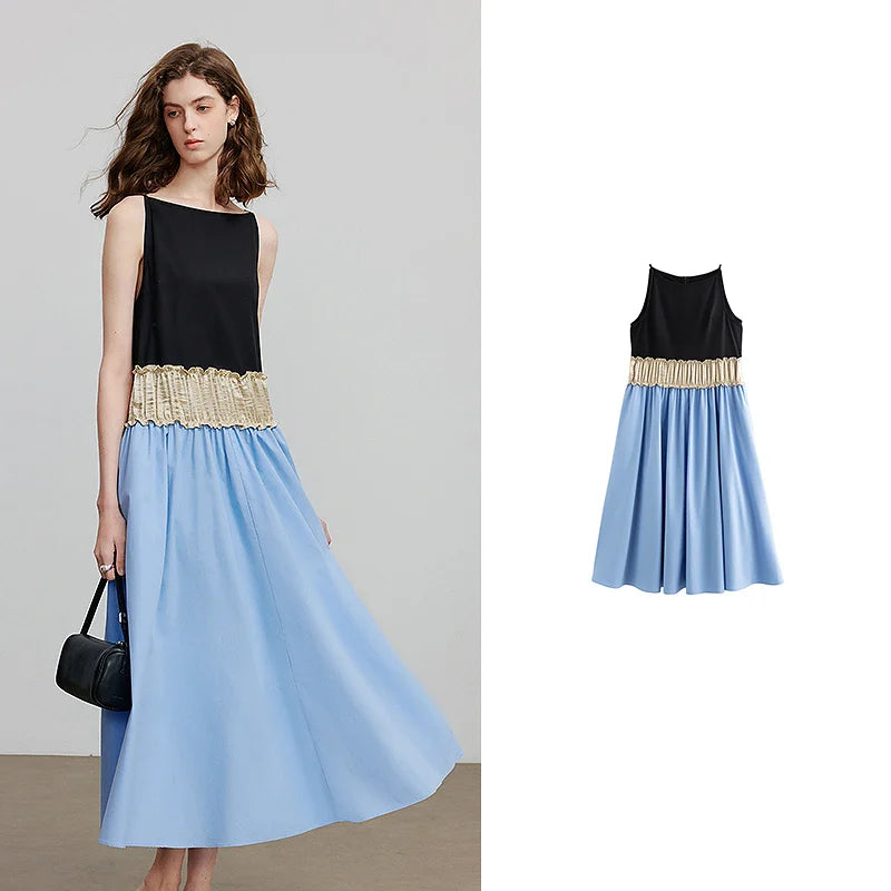 Women's short-sleeved summer dress, casual chic vacation style