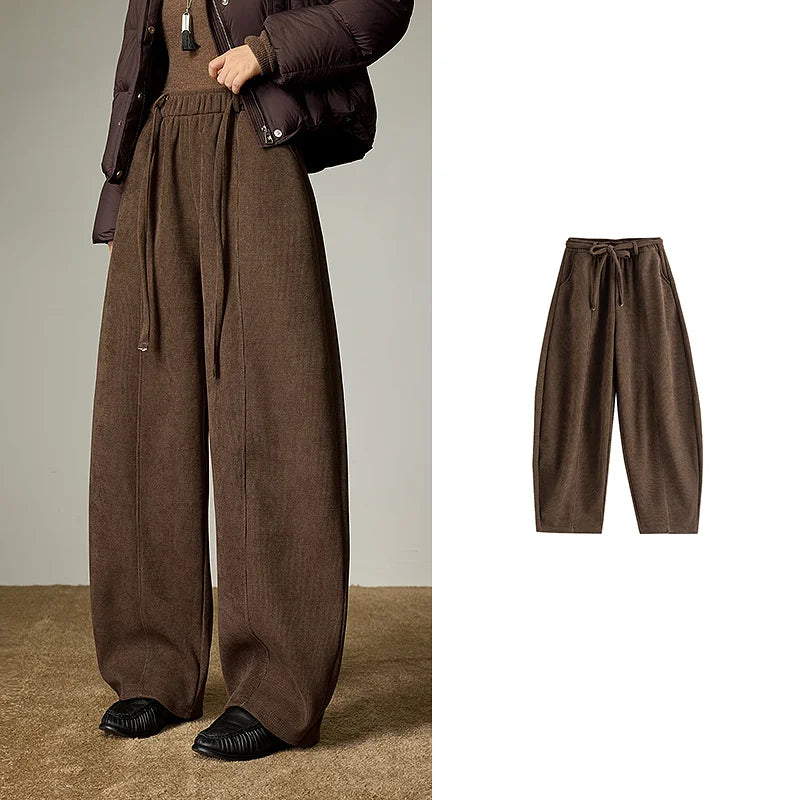 Pantalon Femme Oversize – Taille Élastique, Coupe Banana Fendue, Style Relax & Confort Absolu
