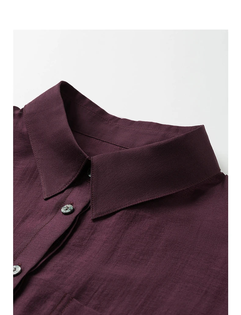 Blouse femme manches courtes, col chemise, style fashion