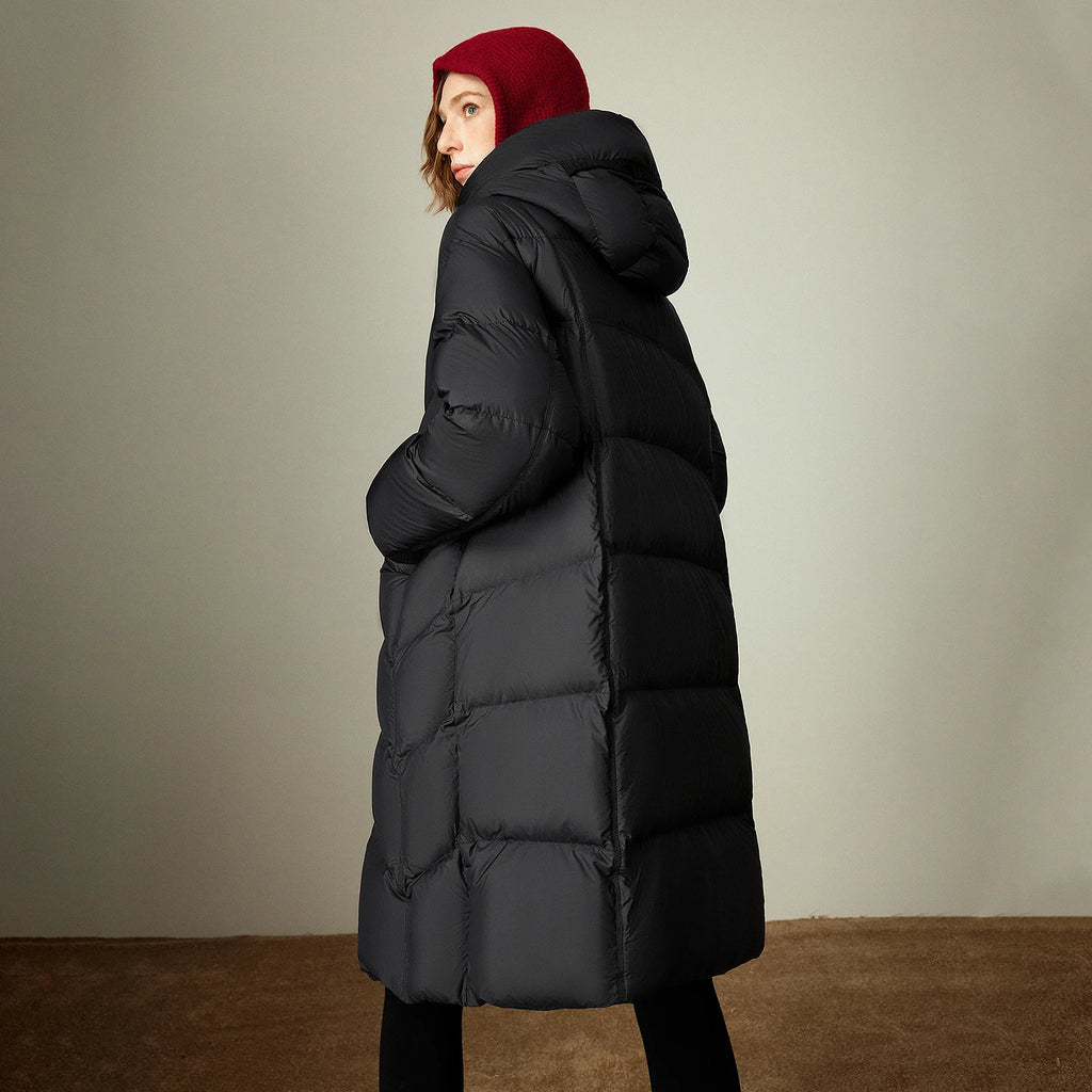Daunenjacke für Damen – Federn, Color-Block, Freizeit-Stil