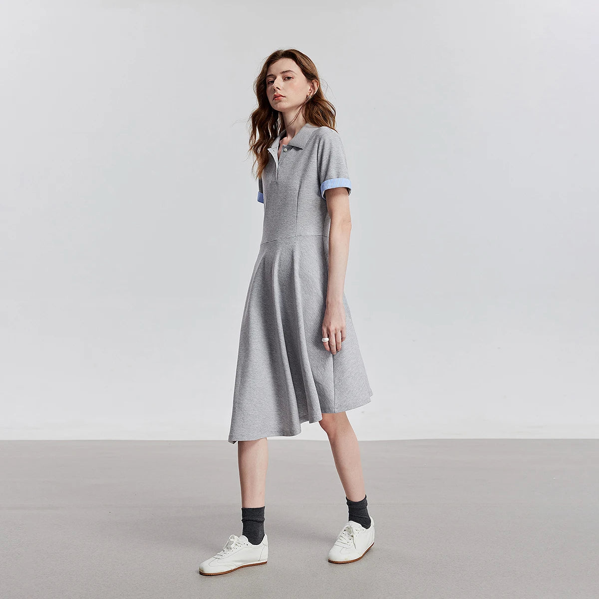 Women's short-sleeved polo-style dress