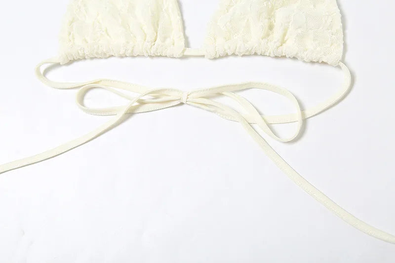 3-piece beach set with fringes and lace, shorts and long sleeves