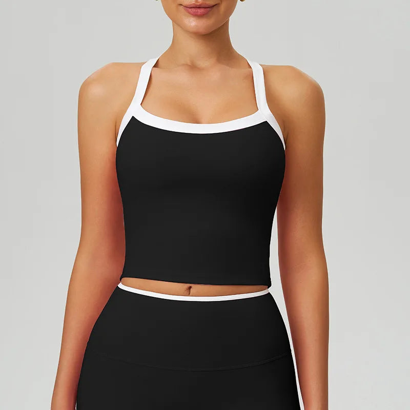 Brassière de sport femme à dos croisé avec coussinets