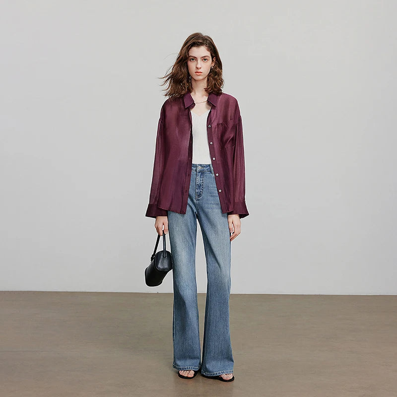 Blouse femme manches courtes, col chemise, style fashion