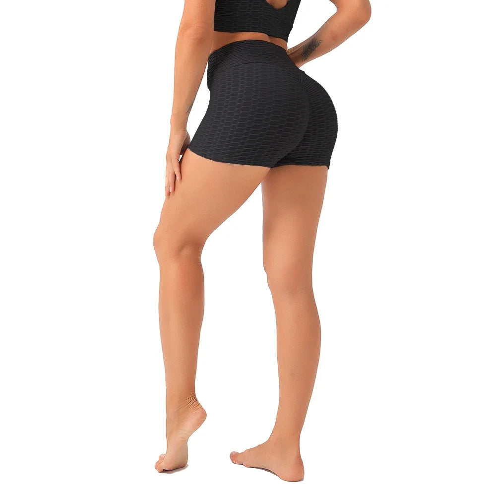 High-waisted shorts, push-up, quick-drying, seamless, shaping effect