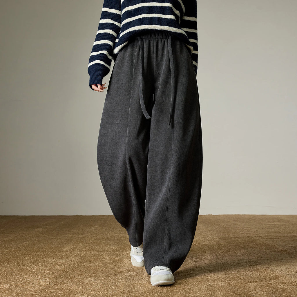 Pantalon Femme Oversize – Taille Élastique, Coupe Banana Fendue, Style Relax & Confort Absolu