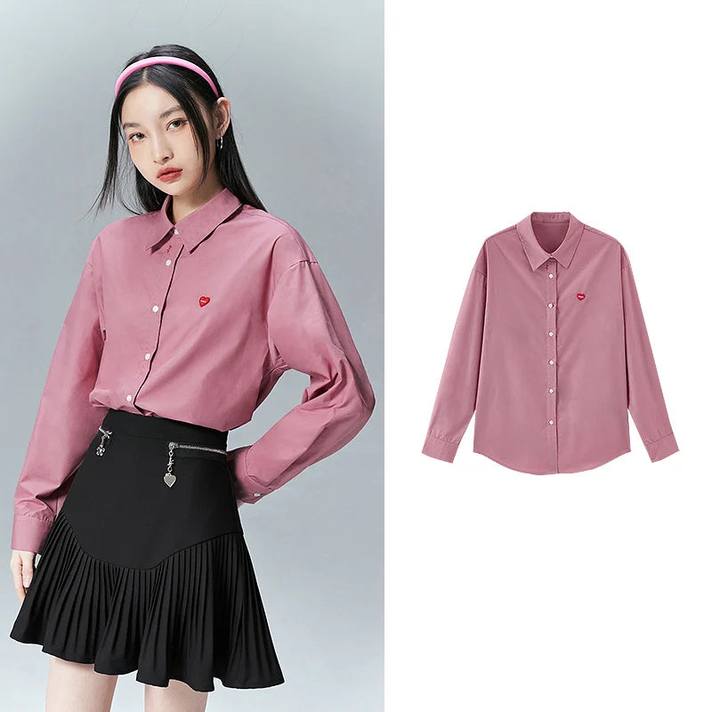 Chemise femme manches longues col chemise style casual office