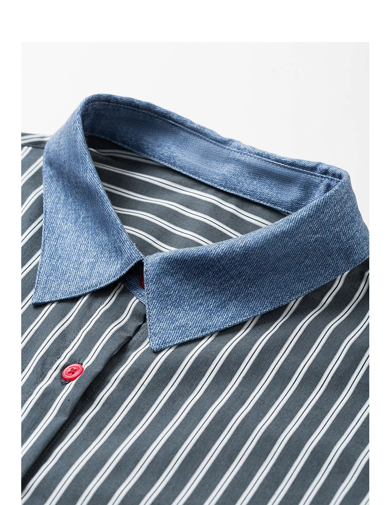 Chemise rayée femme – style Boyfriend, boutons contrastants