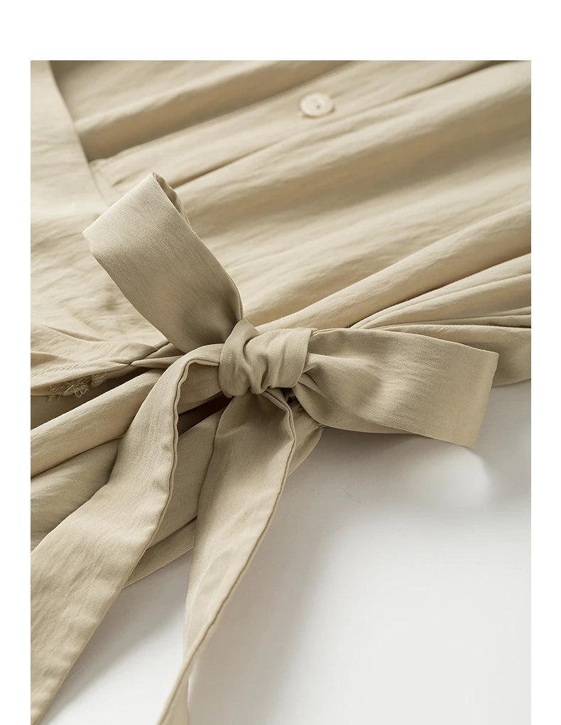 Robe femme mi‑mollet été style office A-Line manches courtes raglan