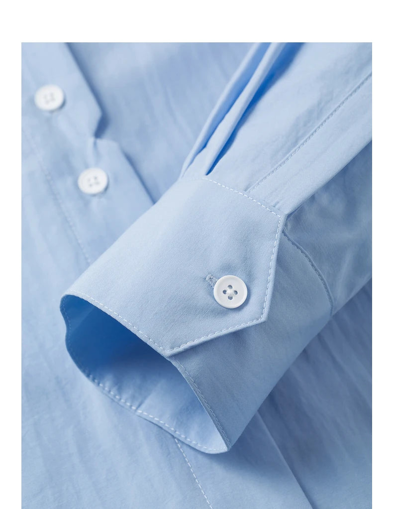 Chemise femme manches longues col chemise uni casual office