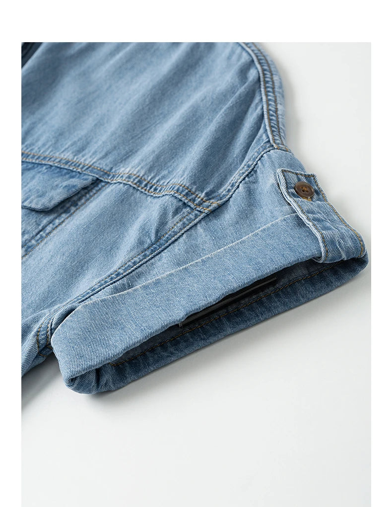 Robe femme mi‑mollet printemps/été denim manches courtes col rond à lacets