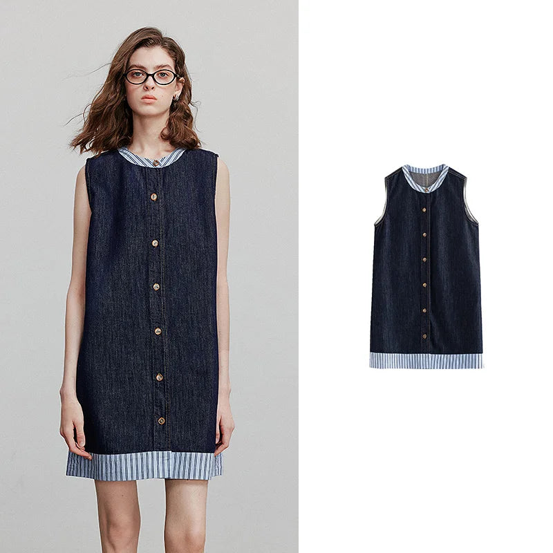 Women's short-sleeved summer dress, casual chic vacation style