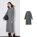 Robe femme mi-mollet hiver A-Line manches longues col rond