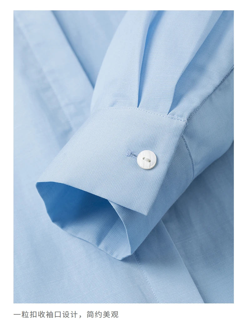 Women's long-sleeved shirt in Lyocell and Ramie