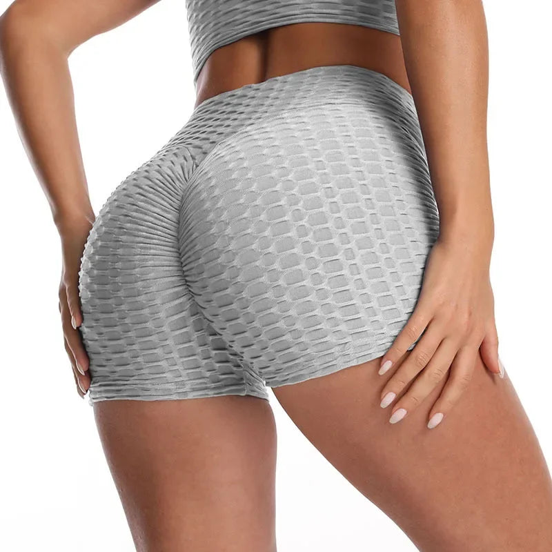High-waisted shorts, push-up, quick-drying, seamless, shaping effect