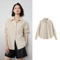 Women's corduroy blouse – shirt collar, long sleeves
