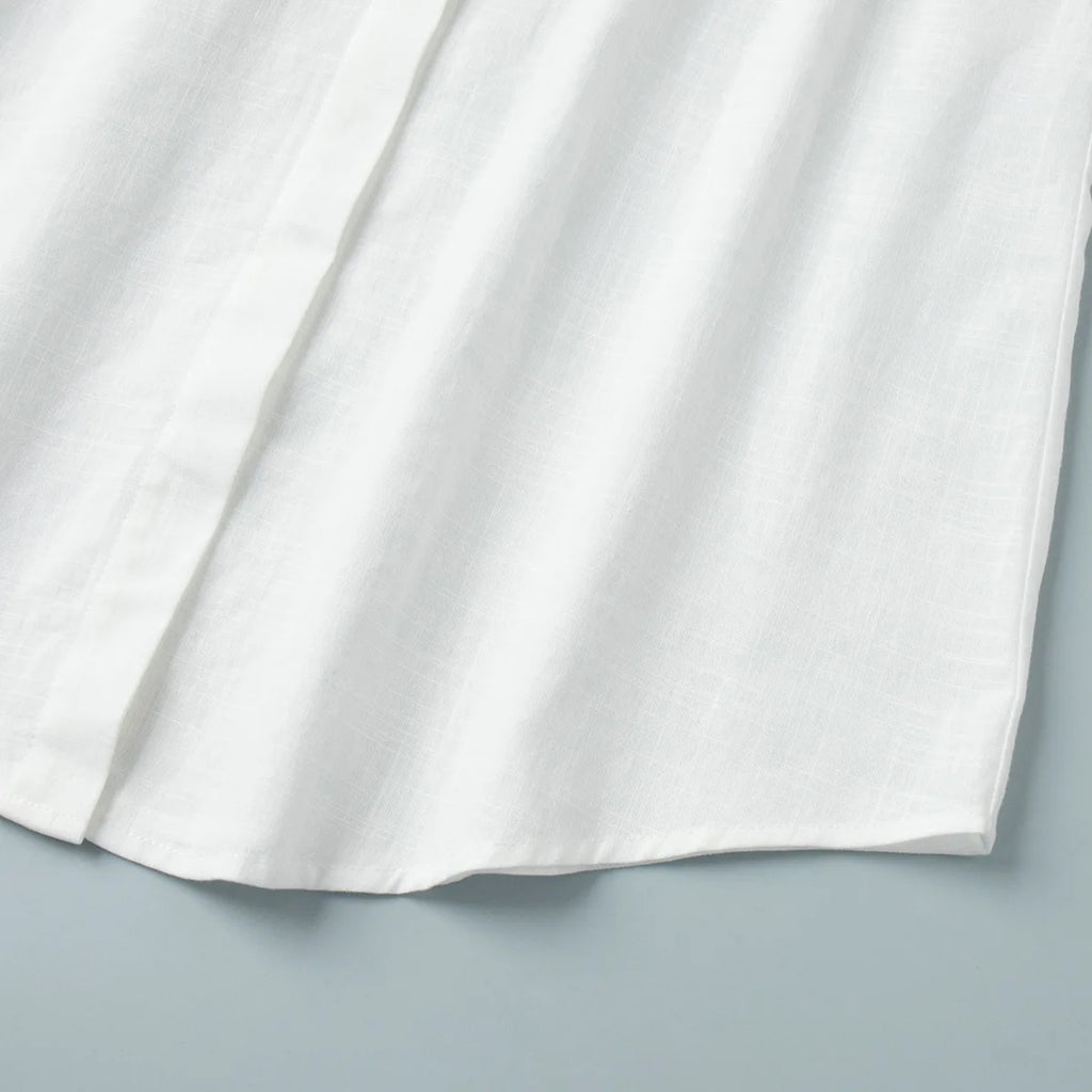 Robe chemise courte femme à revers et laçage, style vacances