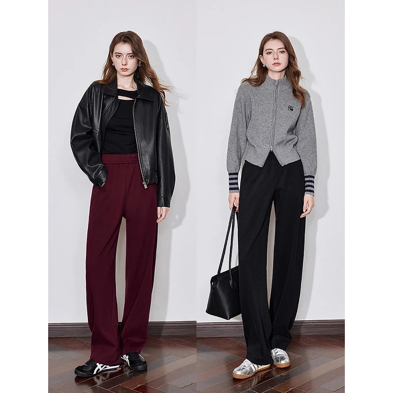 Pantalon Femme – Fleece Doublé, Taille Élastique, Coupe Banana, Confort Chaud