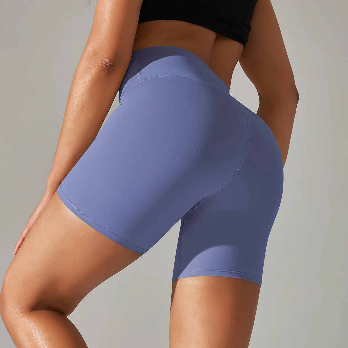 Short de sport femme taille haute effet gainant