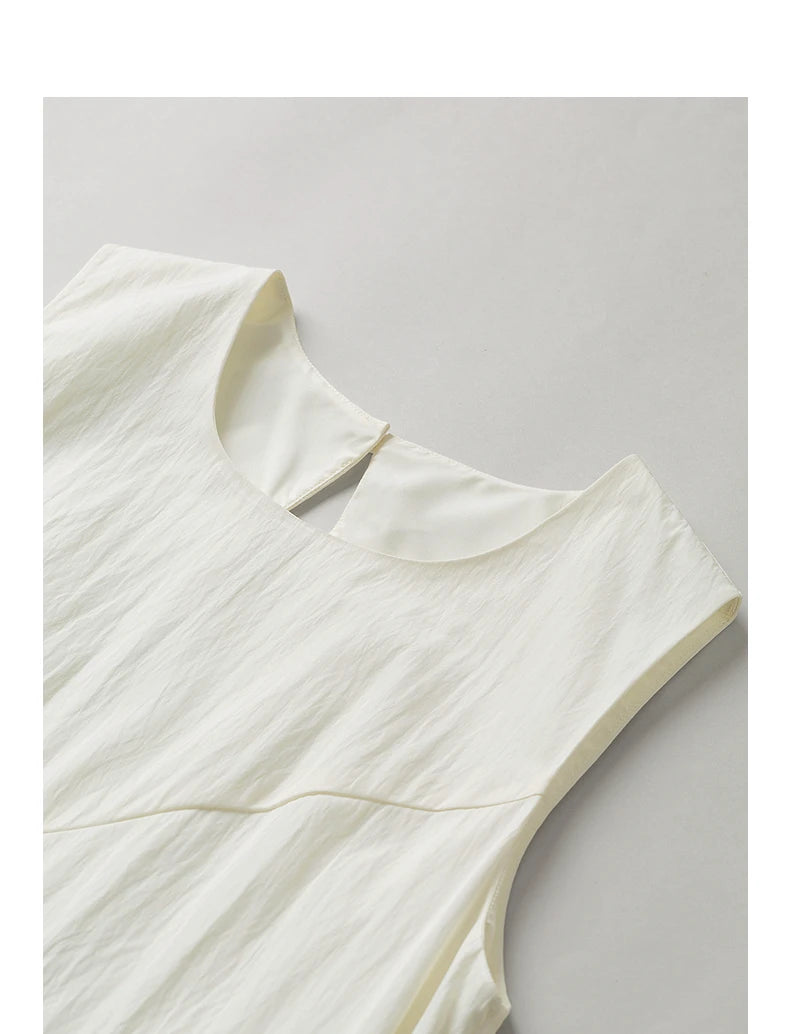 Damen-Midikleid, wadenlang, Sommer, Strandstil, A-Linie, ärmellos, Spaghettiträger