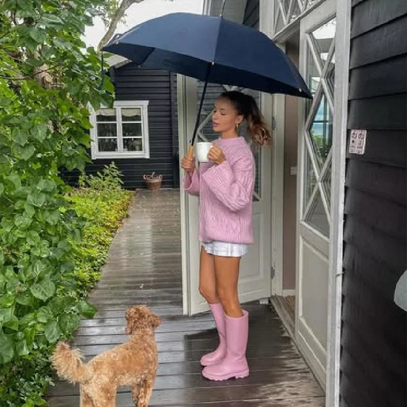 Women's Soft Pink Sweater – Crew Neck Knit Pullover