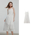Robe femme mi‑mollet été style plage A-Line sans manches rayée