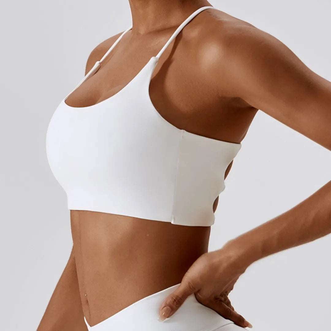 Brassière de sport femme dos croisé avec coussinets