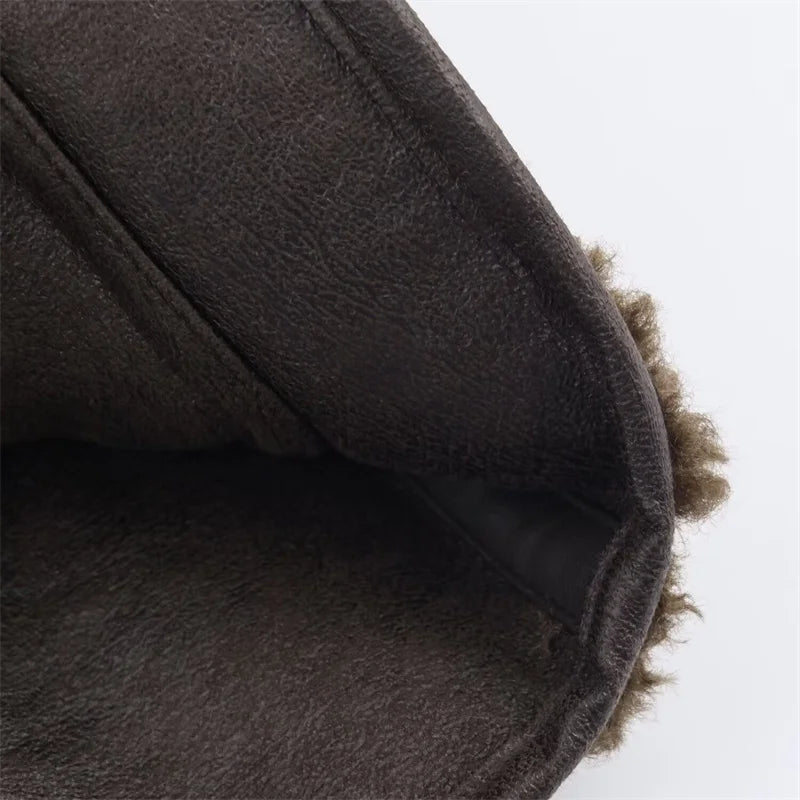 Reversible Fur and Leather Jacket - Corduroy