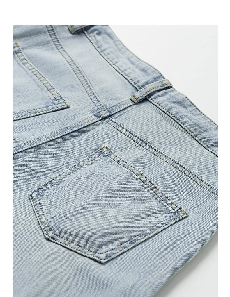 Jean femme taille mi‑haute coupe droite longue