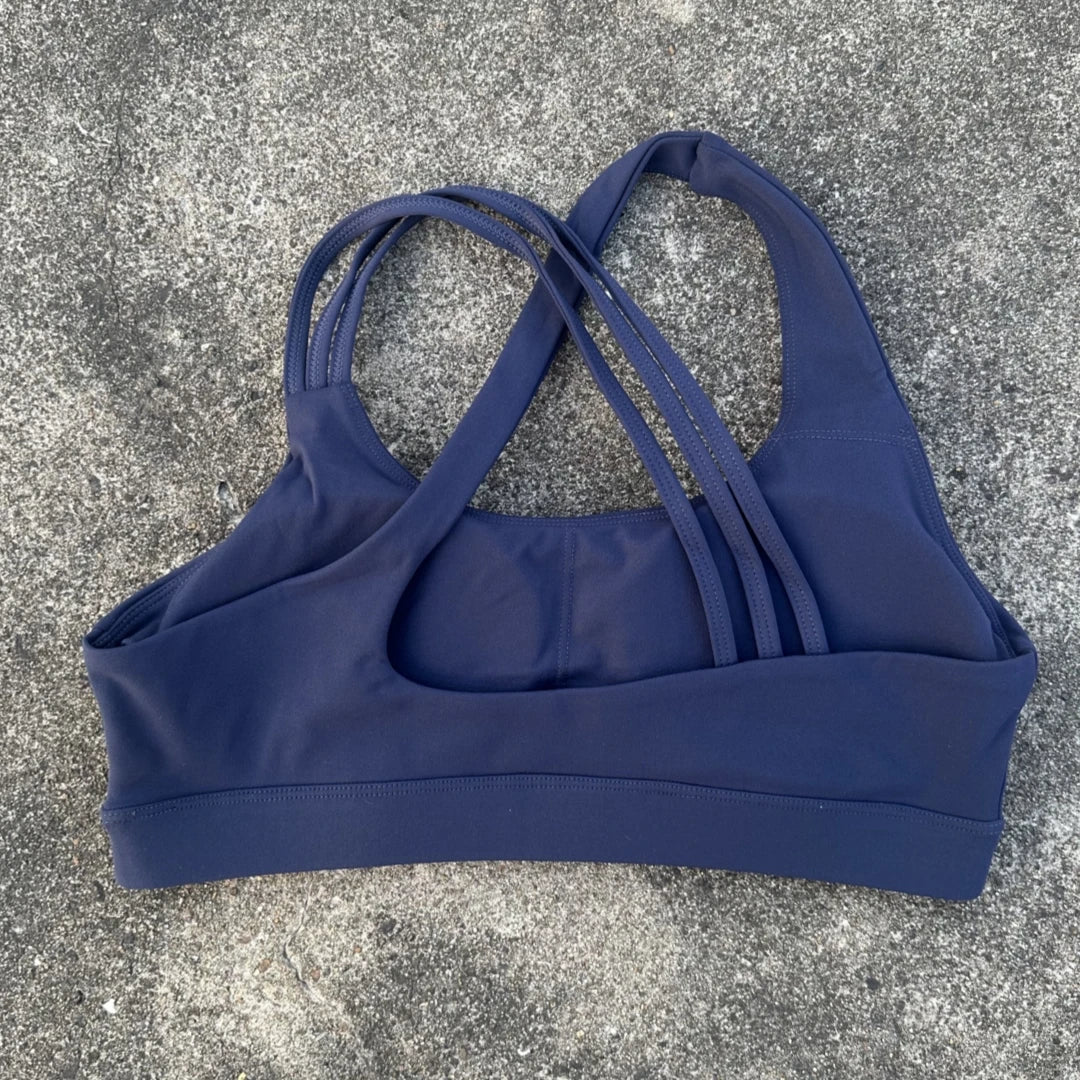 Brassière de sport croisée dos nageur, maintien fort, coques amovibles