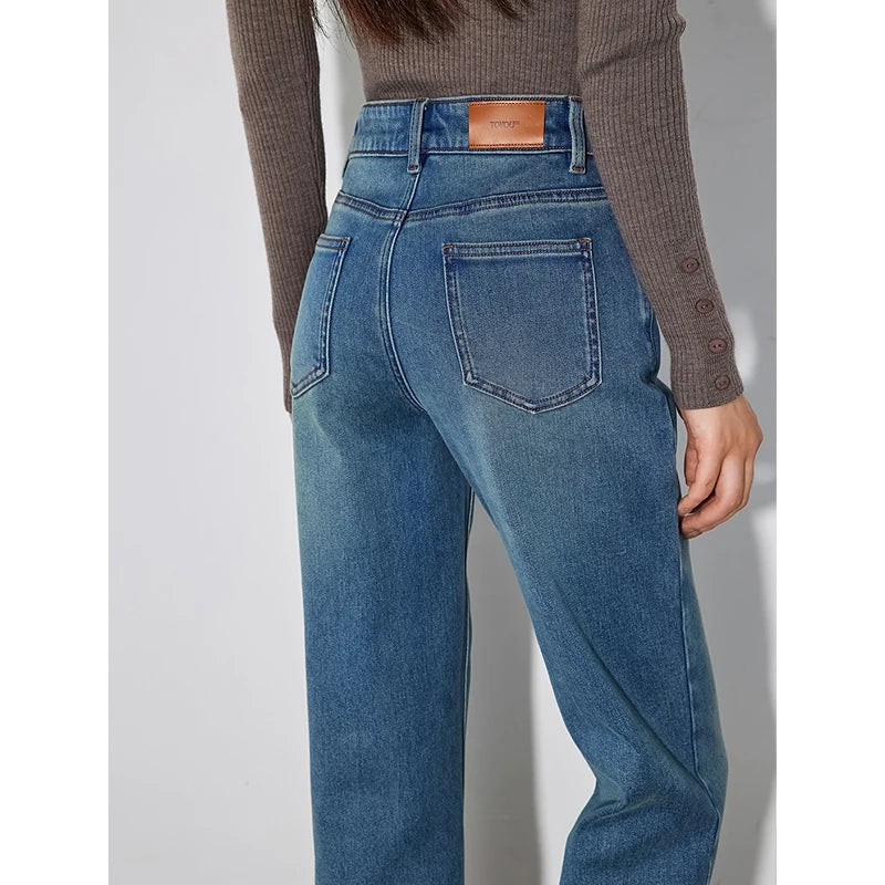 Jean femme mi‑mollet skinny coupe harem doublé chaud