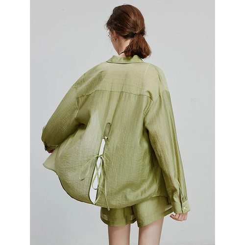 Women's long-sleeved casual classic collar shirt