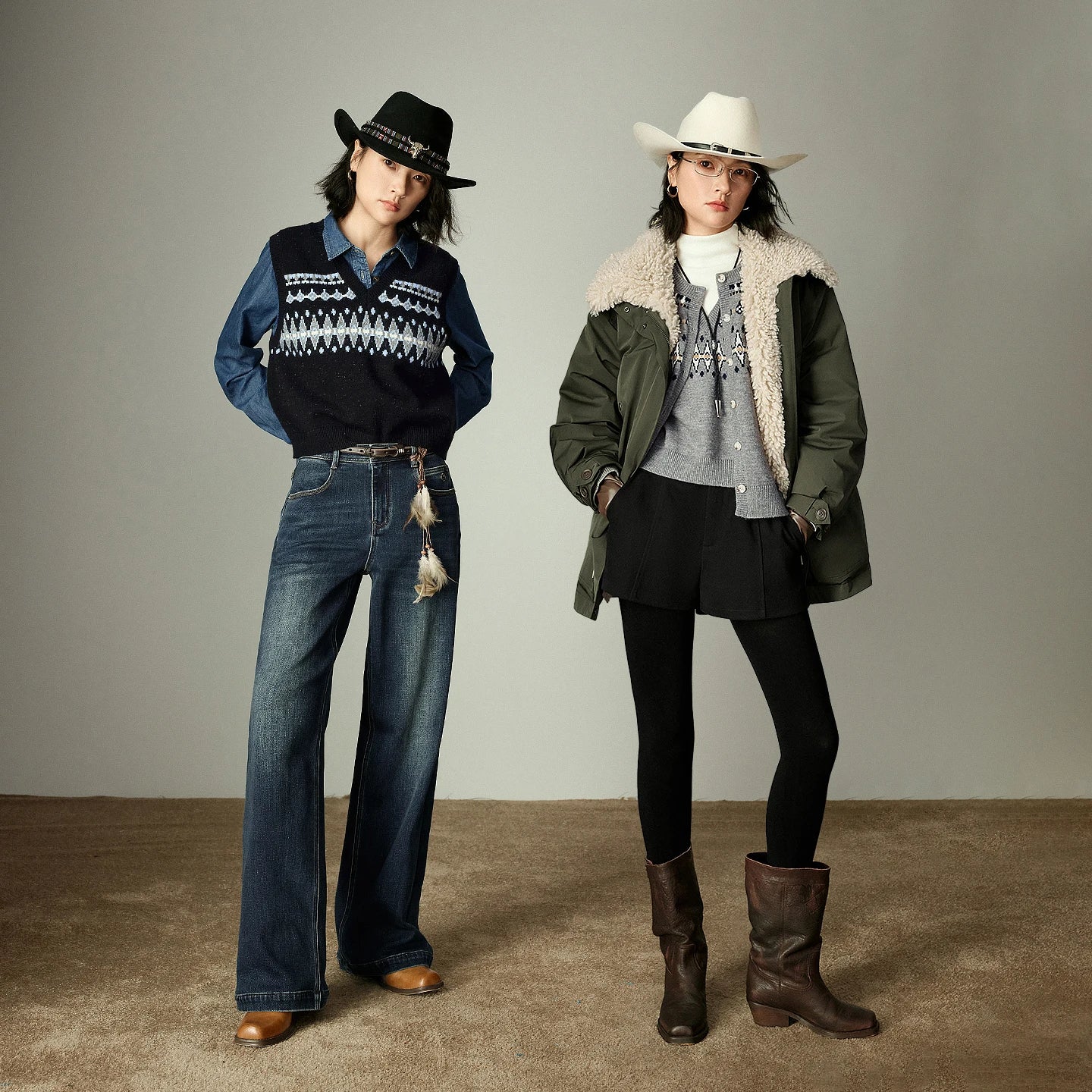 Gilet Femme– Jacquard Fair Isle, Col V, Style Nordique