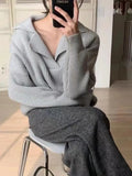 Pulls en maille Basique, chaud, vintage, coupe oversize