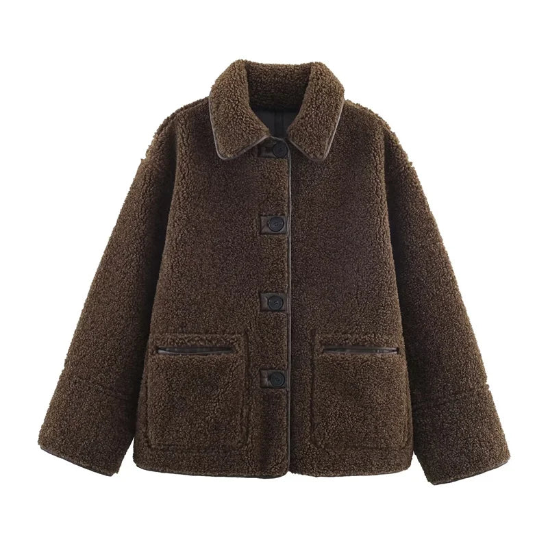 Reversible Fur and Leather Jacket - Corduroy
