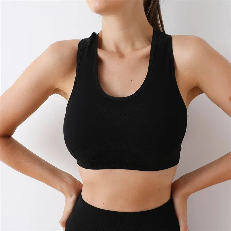 Brassière de Sport Push-Up, Débardeur Respirant