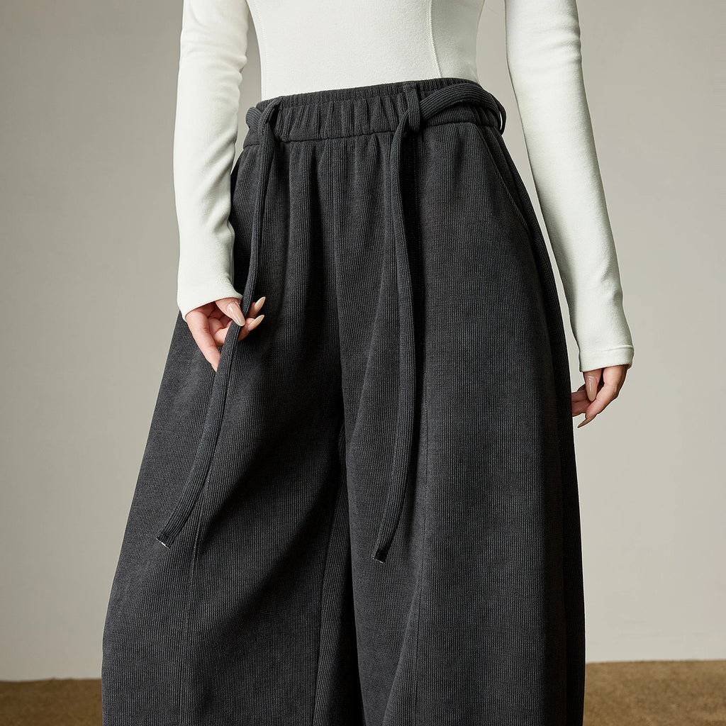 Pantalon Femme Oversize – Taille Élastique, Coupe Banana Fendue, Style Relax & Confort Absolu