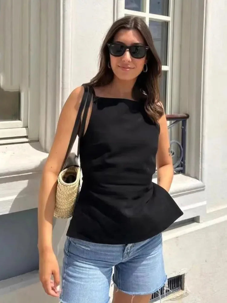 Neckholder-Camisole mit Schnürung im Rücken