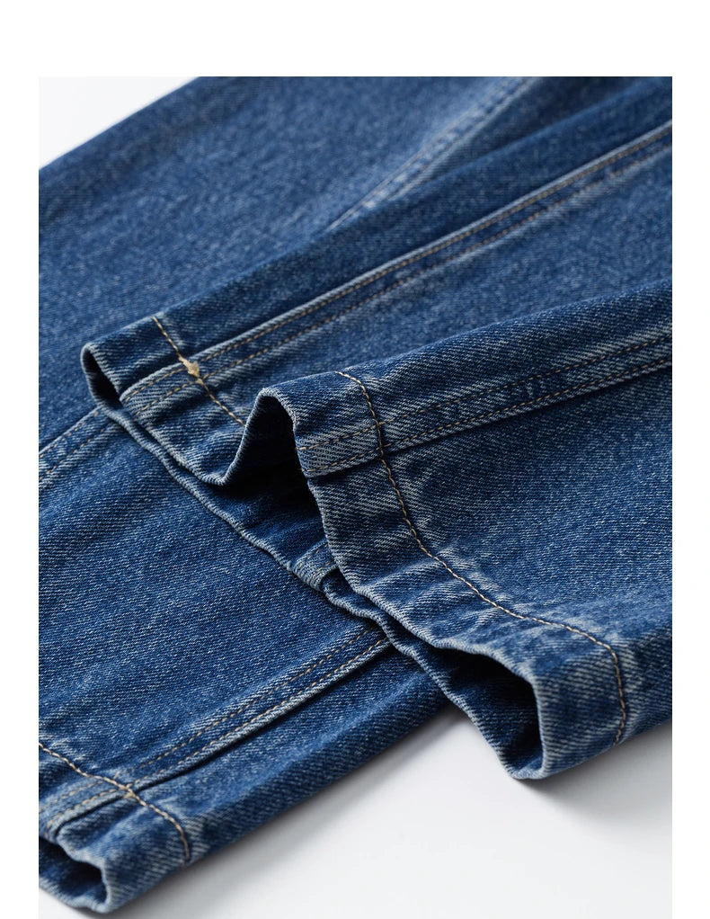 Jean femme taille haute coupe droite large avec fente