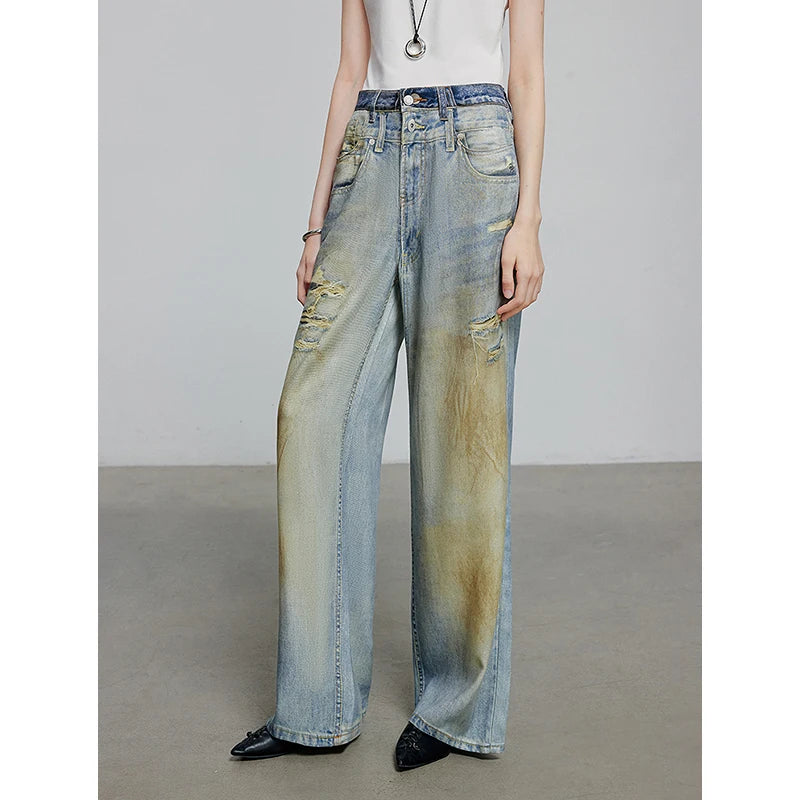 Jean long femme coupe droite