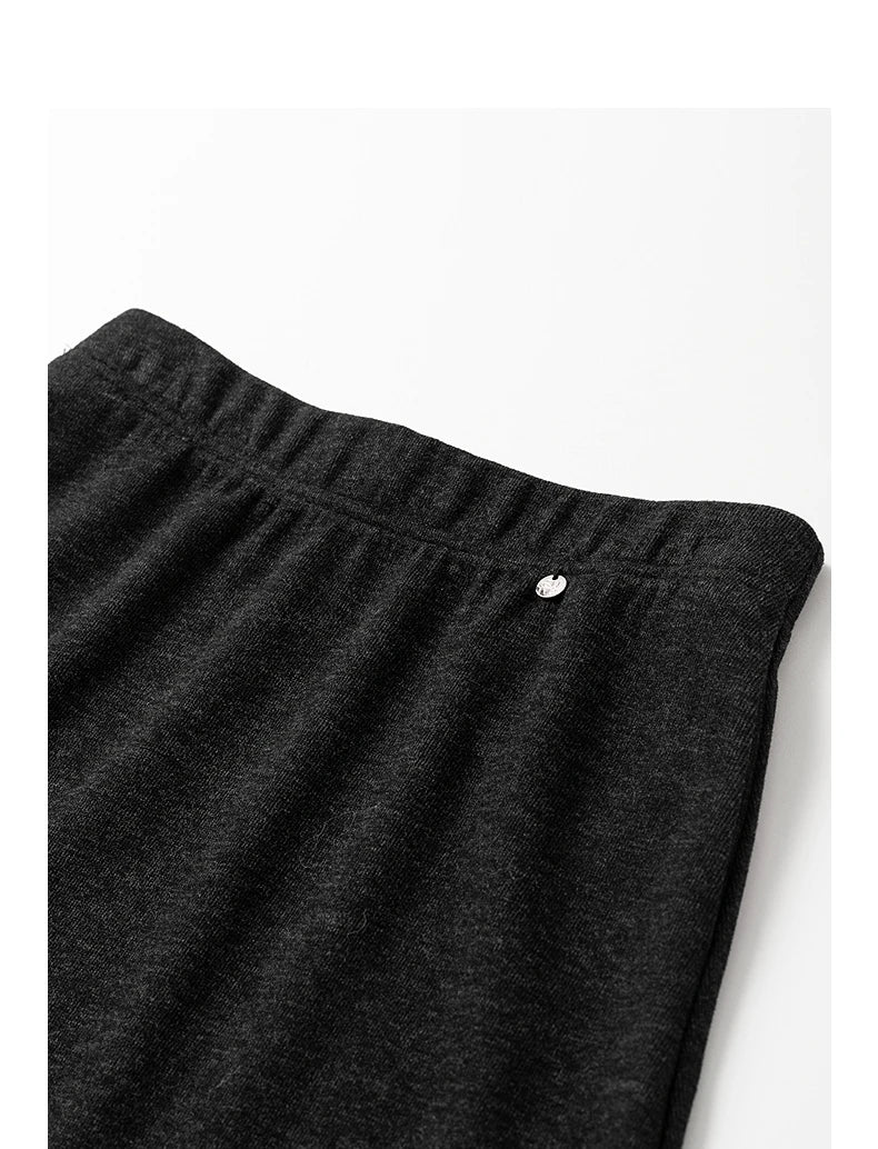 Jupe Midi Noire Femme – Taille Élastique, Coupe Évasée Parapluie, Laine & Acétate Élégante