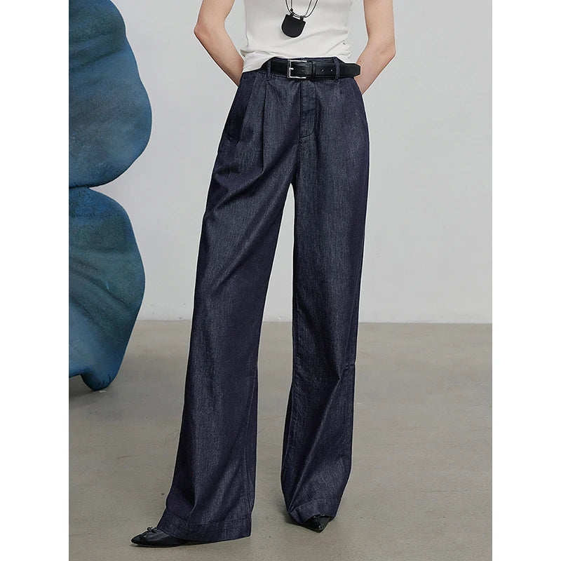 Jean long femme coupe droite