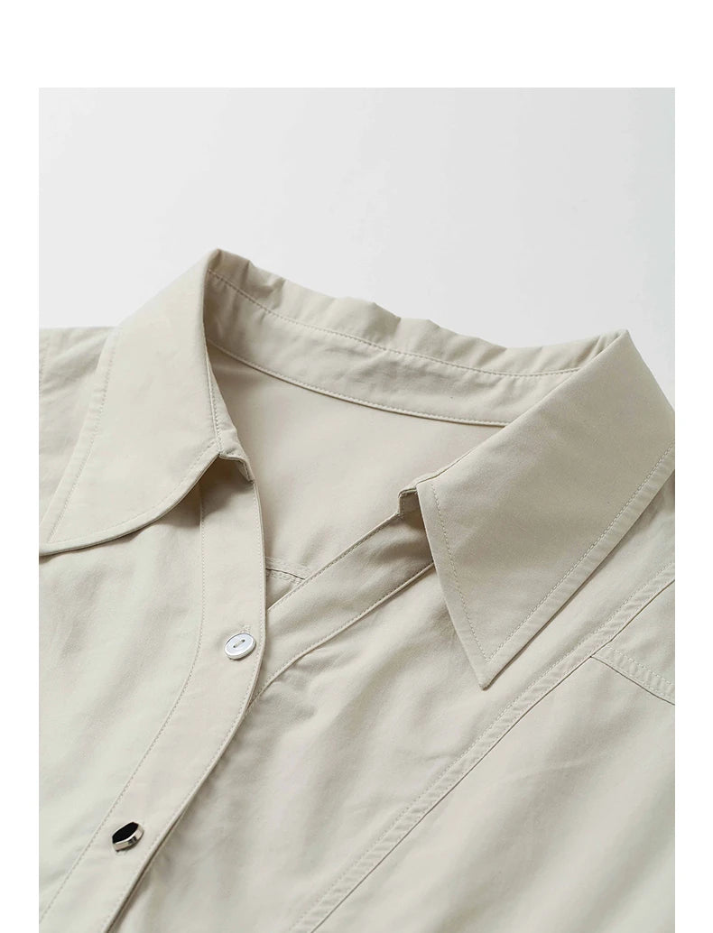 Robe femme mi-mollet été coupe ample col chemise boutonnée