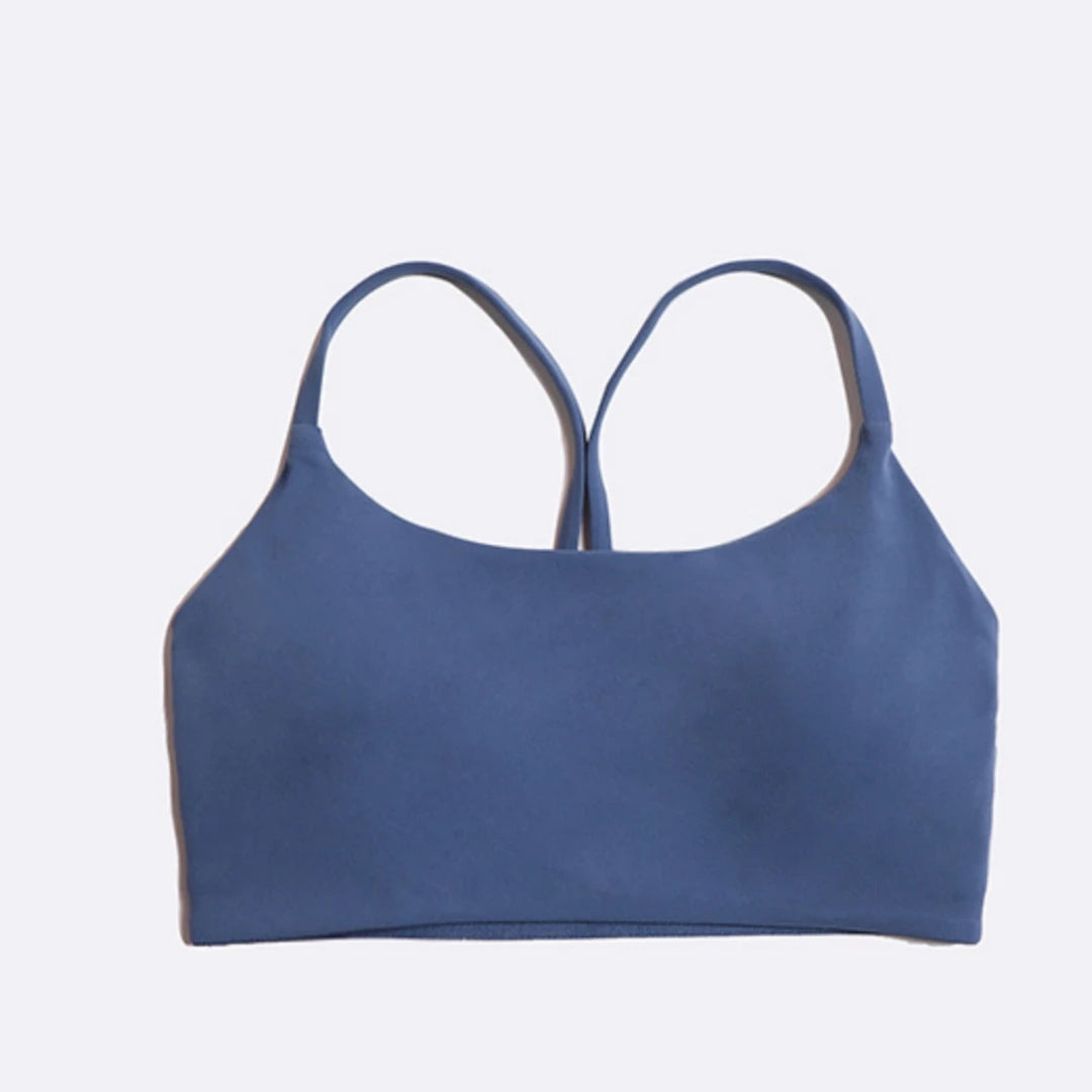Brassière de sport à bretelles croisées, dos en U, avec coussinets poitrine