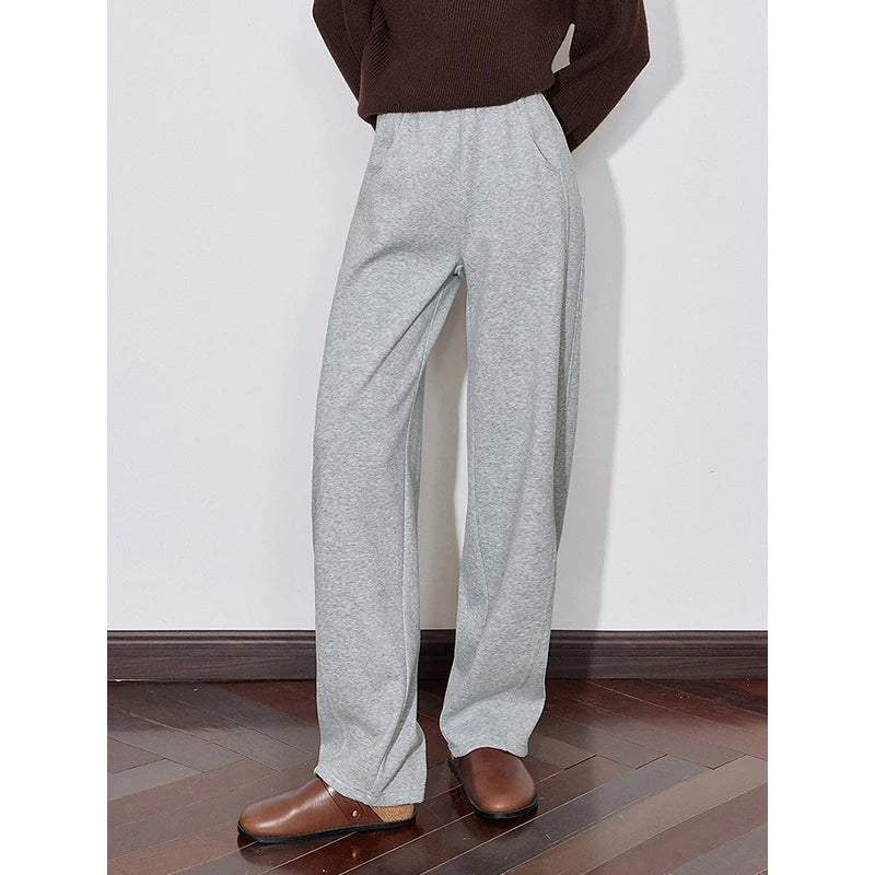 Pantalon Femme – Fleece Doublé, Taille Élastique, Coupe Banana, Confort Chaud